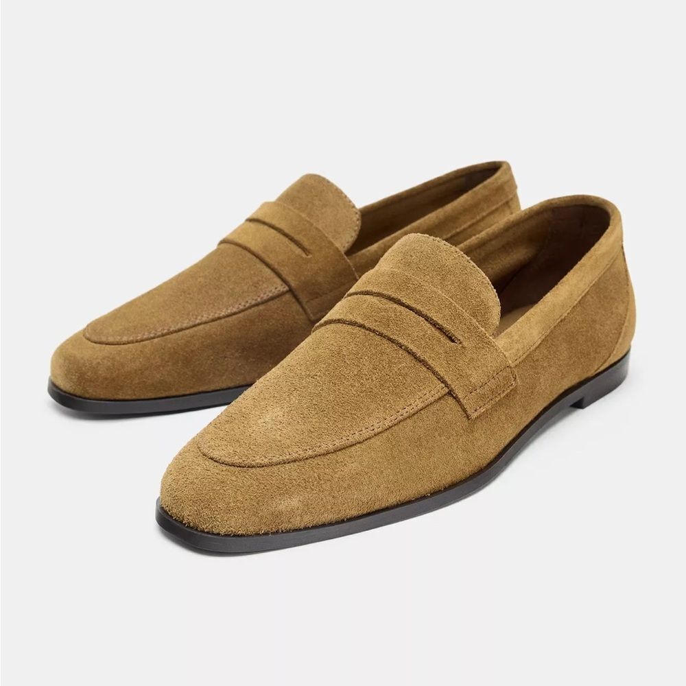 Zara Suede Penny Loafers